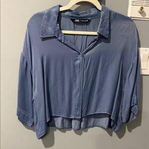 Zara Women's Slate Blue Blouse